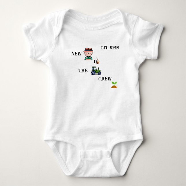 Body Para Bebé personalizable agrícola "Nuevo al equipo" (Anverso)