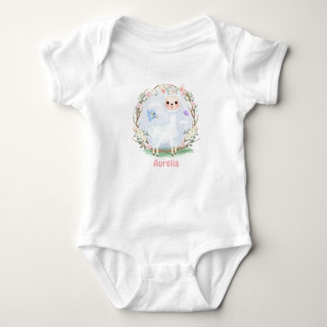 Body Para Bebé Personalizable Baby Alpaca Baby (0-24M) Bodysuit (Anverso)
