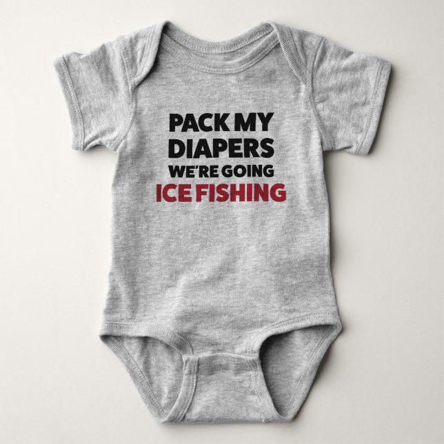 Body Para Bebé Personalizable Baby Ice Fishing Bodysuit T Shirt (Anverso)