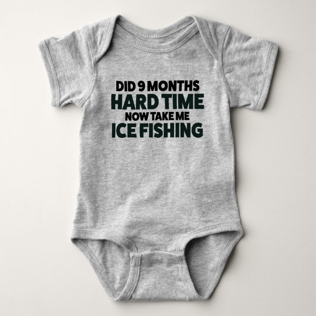 Body Para Bebé Personalizable Baby Ice Fishing Bodysuit T Shirt (Anverso)