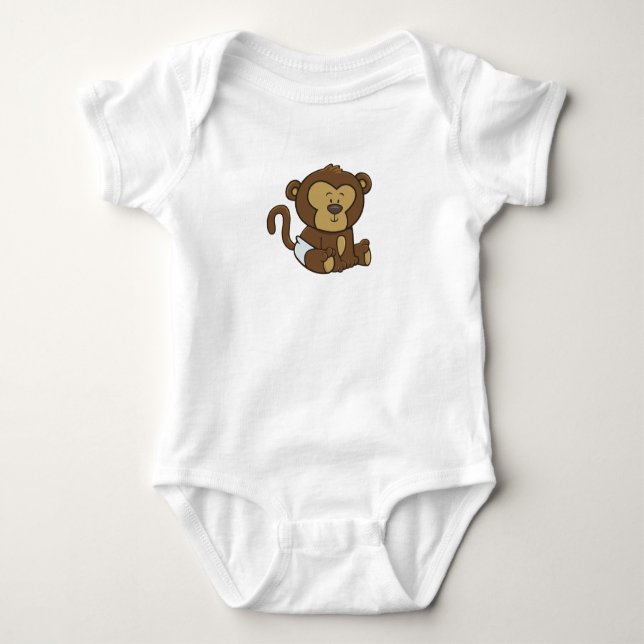 Body Para Bebé Personalizable Baby Monkey (Anverso)