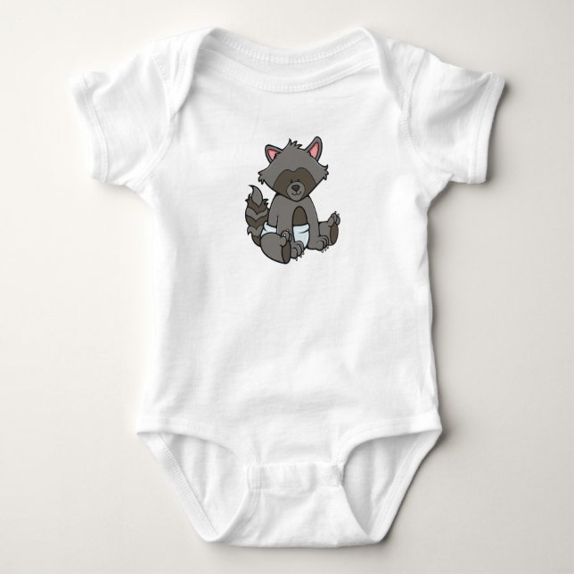 Body Para Bebé Personalizable Baby Raccoon (Anverso)