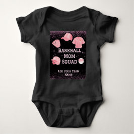 Body Para Bebé Personalizable Béisbol Mamá Squad Bib
