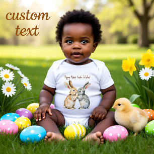 Body Para Bebé Personalizable 🐇 Bunny huggles Romper de Pascua