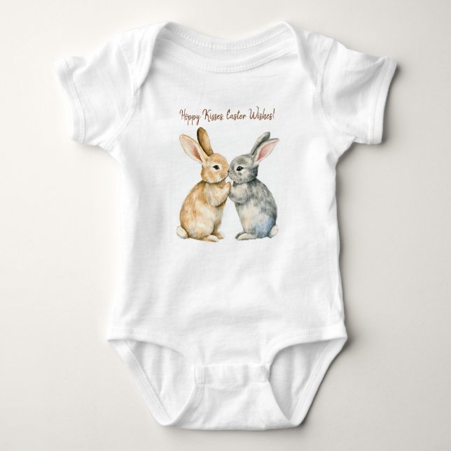 Body Para Bebé Personalizable 🐇 Bunny huggles Romper de Pascua (Anverso)
