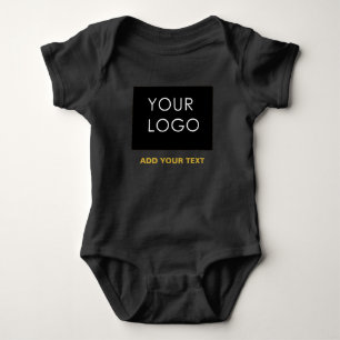 Body Para Bebé Personalizable Business Añadir logotipo negro mode