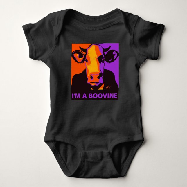 Body Para Bebé ¡Personalizable! Camiseta de vaca de arte pop boov (Anverso)