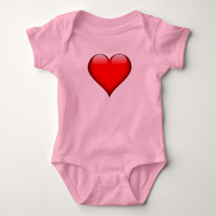 Body Para Bebé Personalizable de cristal rojo del corazón