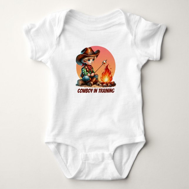 Body Para Bebé personalizable de entrenamiento de vaqueros de Gua (Anverso)