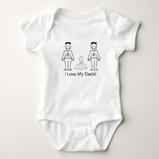 Body Para Bebé Personalizable de LGBT 2 papás y un bebé