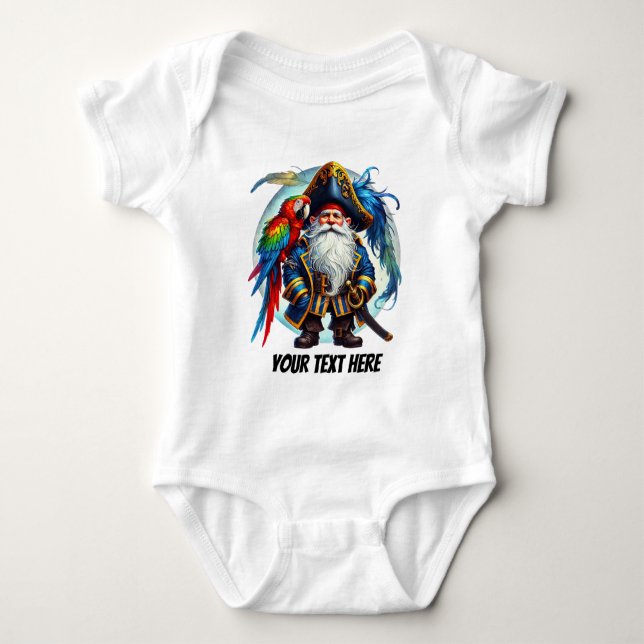 Body Para Bebé Personalizable de pirata de bebé divertido (Anverso)