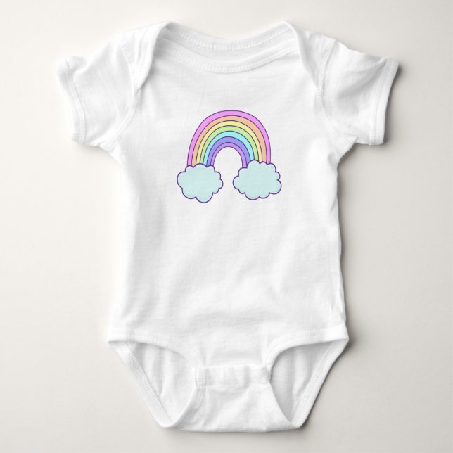 Body Para Bebé Personalizable lindo Pastel Arcoiris (Anverso)