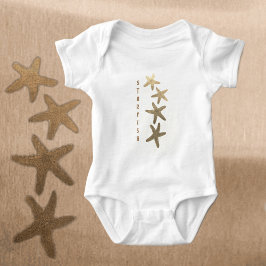 Body Para Bebé Personalizable Nautical Natural Starfish