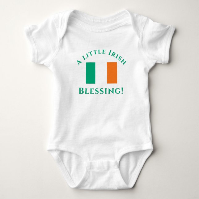 Body Para Bebé Personalizable Patriótico Irlandés Baby Bodysuit (Anverso)
