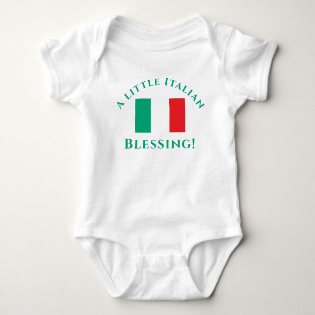 Body Para Bebé Personalizable Patriótico Italiano Baby Bodysuit (Anverso)