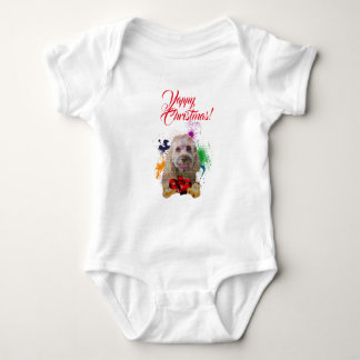 Body Para Bebé Personalizable Perrito Cavapoo Adorable Navideño L