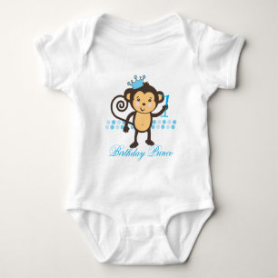 Body Para Bebé Personalizable Primer cumpleaños Monkey Prince Shi