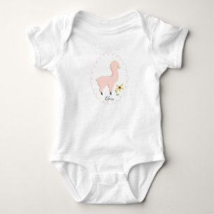 Body Para Bebé Personalizable Rosa Pequeña Llama Baby Bodysuit