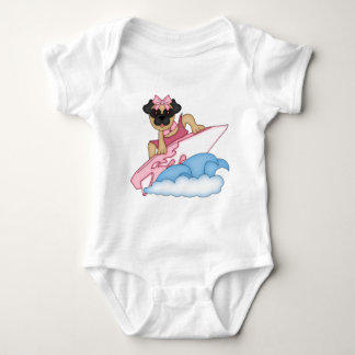 Body Para Bebé Personalizable Surfer Pug Chica - Rosa