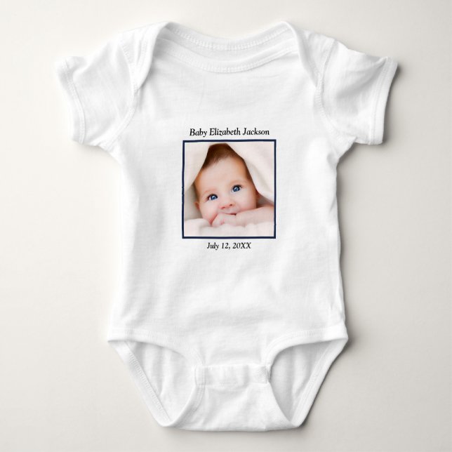 Body Para Bebé Personalización de la foto de la familia del bebé  (Anverso)