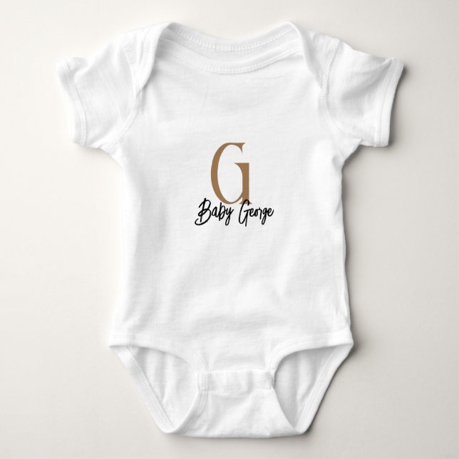 Body Para Bebé personalización mínima del nombre unisex de monogr (Anverso)