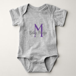 Body Para Bebé personalización mínima del nombre unisex gris de m