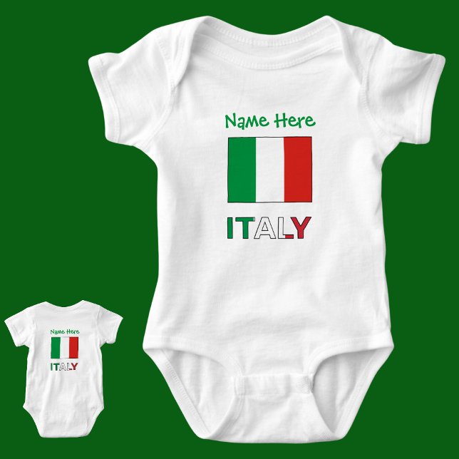 Body Para Bebé Personalización verde de la bandera italiana y la  (Subido por el creador)