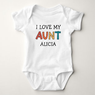 Body Para Bebé Personalizada, me encanta mi tía mejor tía retro