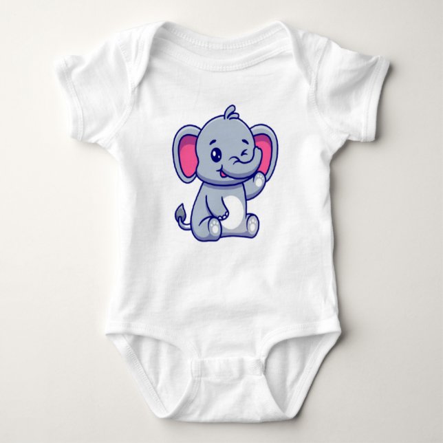 Body Para Bebé Personalizado-23800 de sentada de elefante bebé li (Anverso)