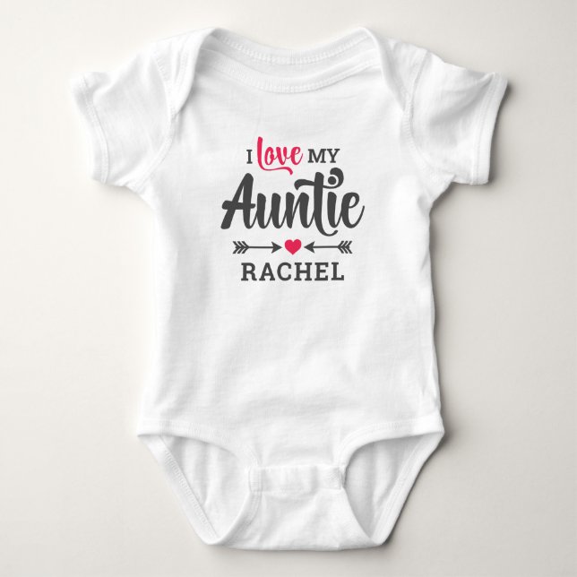 Body Para Bebé Personalizado, amo a mi tía (Anverso)
