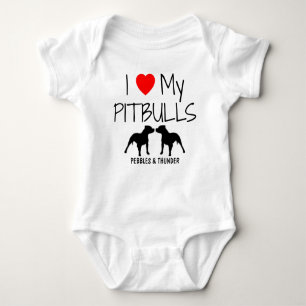 Body Para Bebé Personalizado Amo Mis Dos Pitbulls