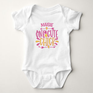 Body Para Bebé Personalizado AÑADIR NOMBRE Una pollita linda Rosa