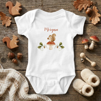 Body Para Bebé Personalizado Ardilla Lindo Bosque Sin Género