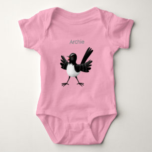 Body Para Bebé Personalizado australiano Willie Wagtail personali