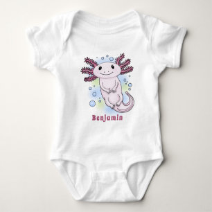 Body Para Bebé Personalizado axolotópico rosa adorable