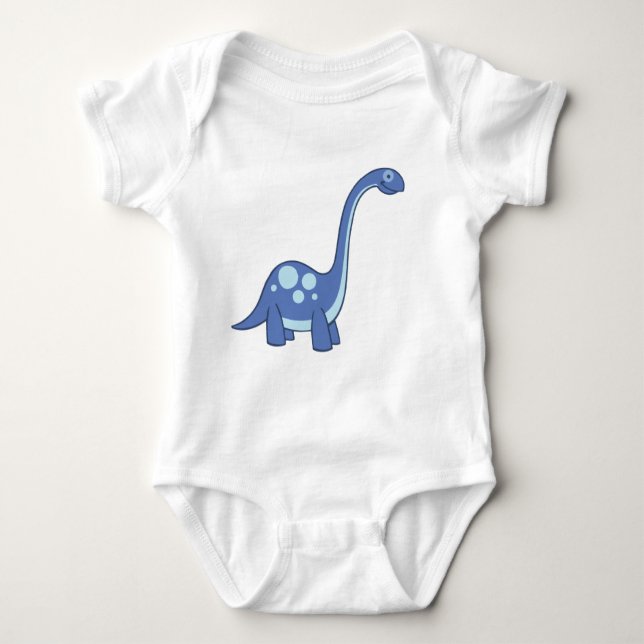 Body Para Bebé Personalizado azul Apatosaurua Dinosauria Baby One (Anverso)