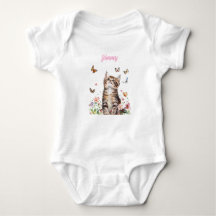 Personalizado Baby Bodysuit - Corte Kitten con Flo