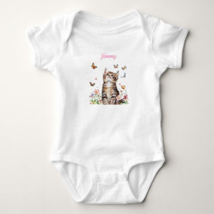 Body Para Bebé Personalizado Baby Bodysuit - Corte Kitten con Flo