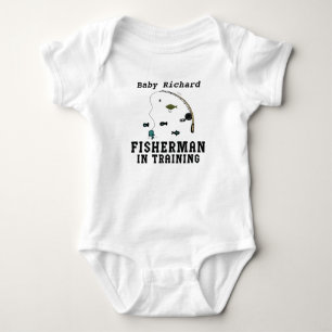 Body Para Bebé Personalizado Baby Name Fisherman en entrenamiento