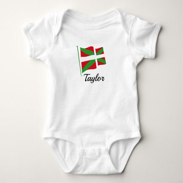 Body Para Bebé Personalizado, bandera nacional del país vasco, (Anverso)