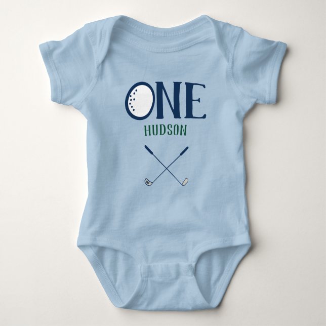 Body Para Bebé Personalizado Bodysuit Golf First Birday (Anverso)