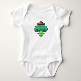 Body Para Bebé Personalizado brócoli con un gorra de vaquero marr