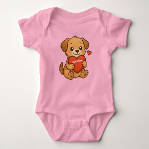 Body Para Bebé personalizado Cachorro/perro lindo día de San Vale