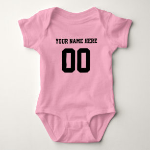 Body Para Bebé Personalizado Color/Nombre Baby Sports Black Jerse