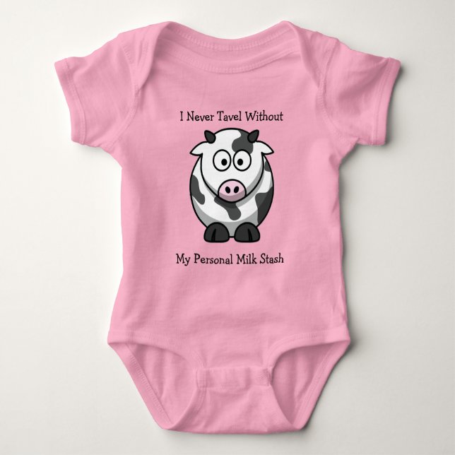 Body Para Bebé Personalizado Cow Baby Tee (Anverso)