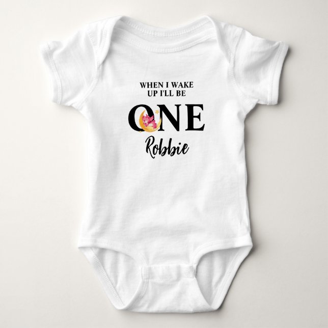 Body Para Bebé Personalizado Cuando me despierte tendré Un  Conju (Anverso)