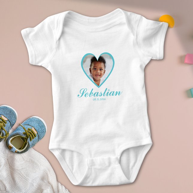 Body Para Bebé Personalizado Cute Blue Baby Name Photo Baby Bodys (Subido por el creador)