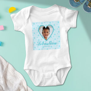 Body Para Bebé Personalizado Cute Blue Baby Name Photo Baby Bodys