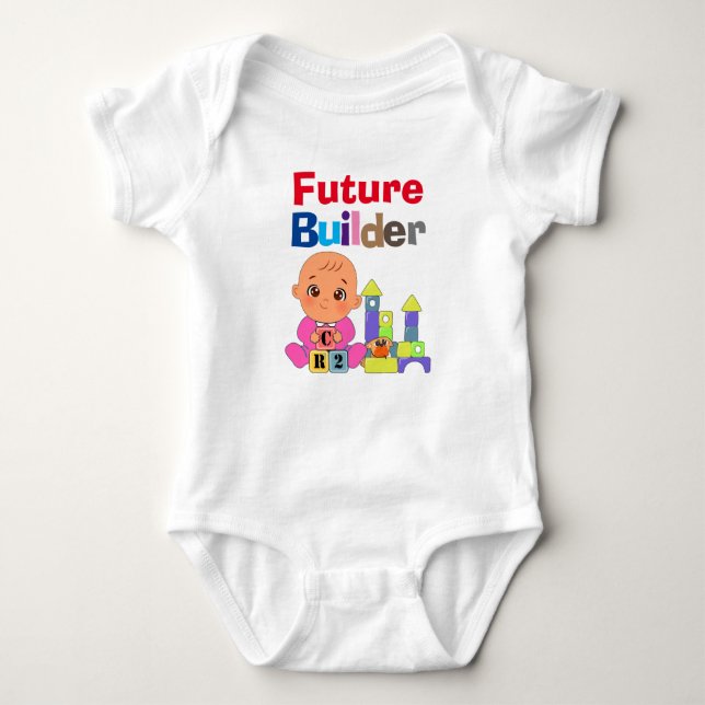 Body Para Bebé Personalizado Cute Funny Baby Future Builder Archi (Anverso)