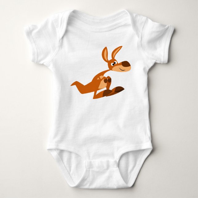 Body Para Bebé Personalizado Cute Silly Kangaroo Baby (Anverso)